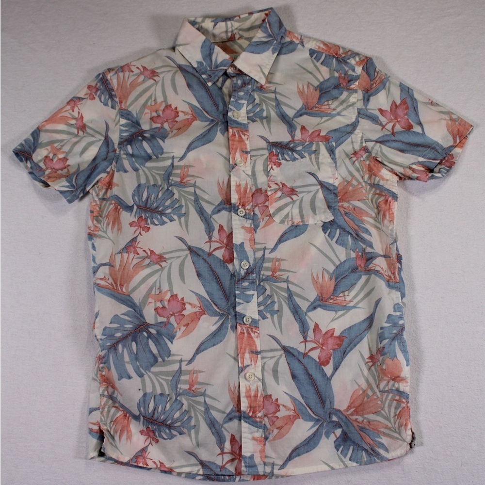 American Eagle Short Sleeve Flowered Button Down Men’s Extra Small